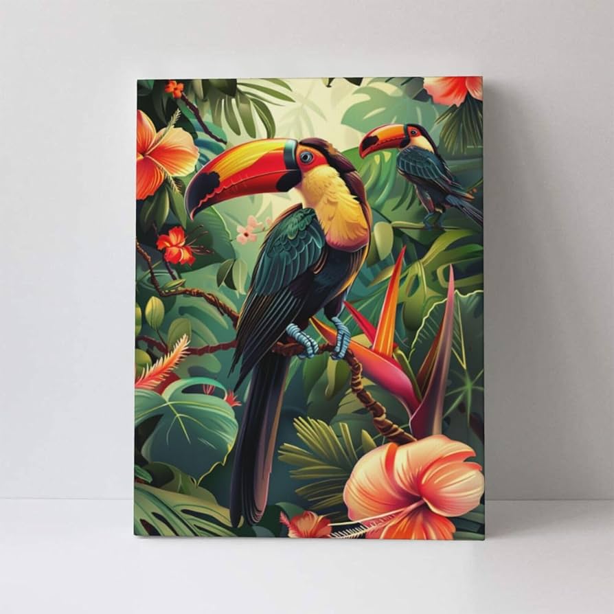 【OTZ】Tulear Canvas Amazon.com: MA6GE8DE Garden Wall Art Yard Decor Toucan